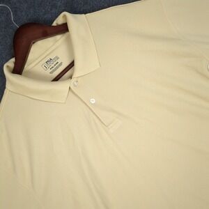 PGA TOUR Mens Polo Shirt XXL XXG Yellow Short Sleeve Golf Performance Polyester